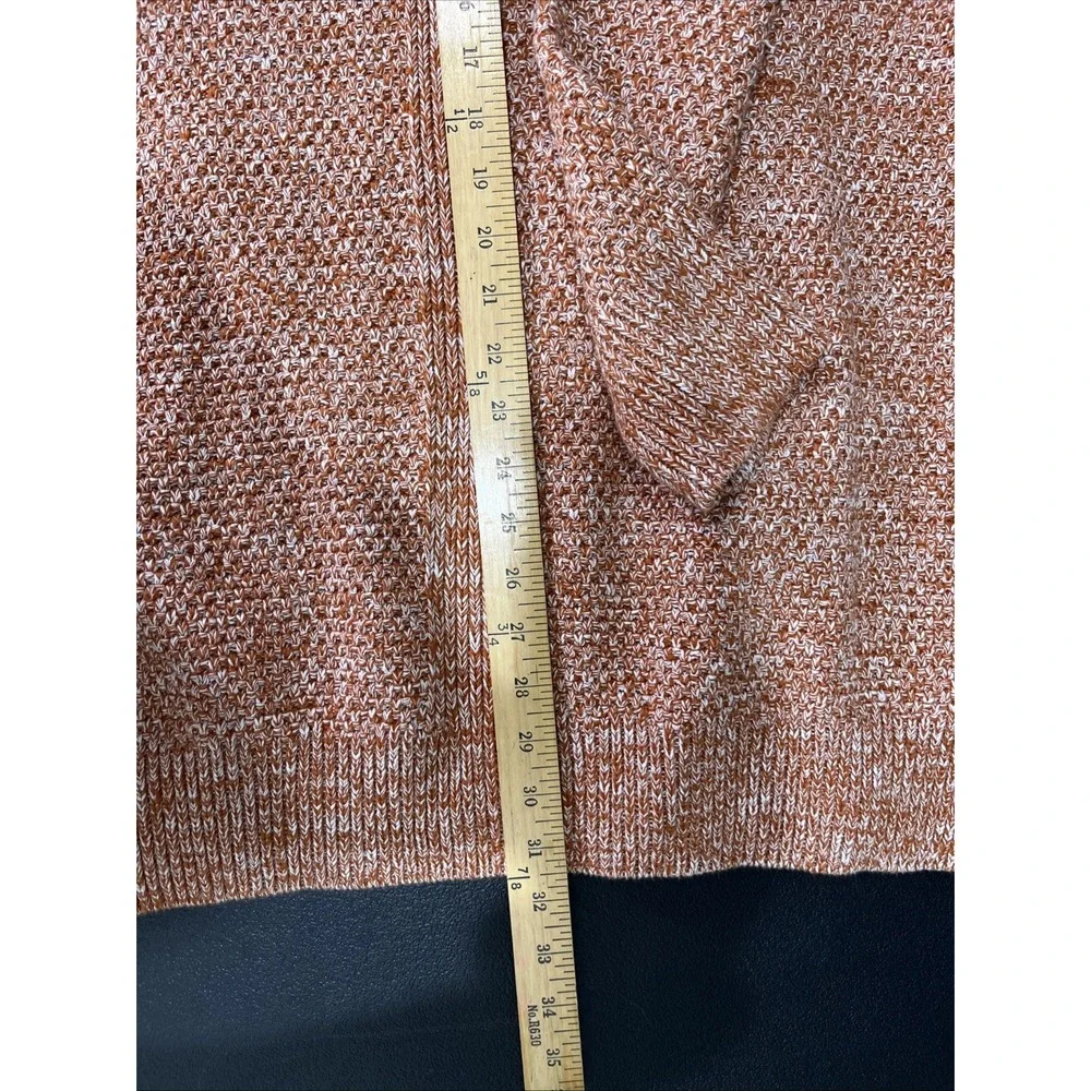 Duluth Trading Cowl Neck Sweater Women XXL Orange Marl Tunic Pockets Cotton Cozy